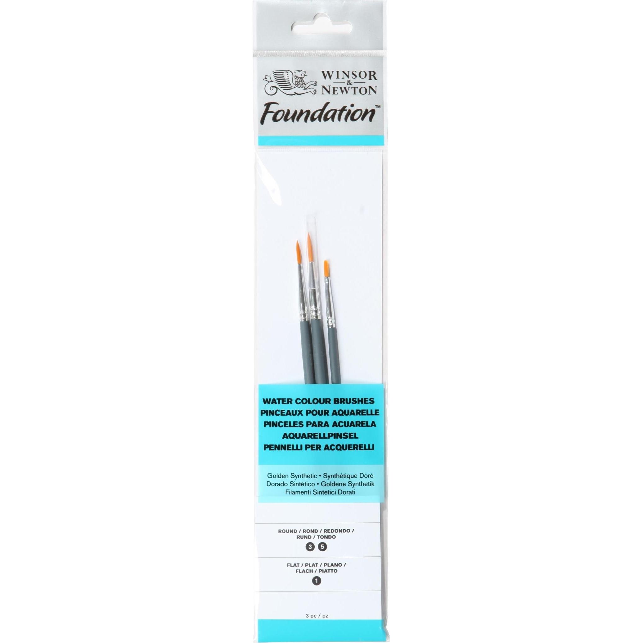 Winsor & Newton, Pinsel, Foundation watercolor brush set 3pcs ass.