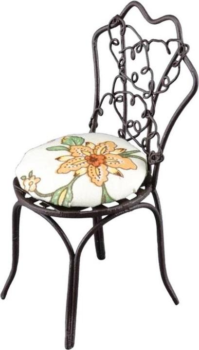 Produktbild Reutter 001.806/4 - Metallgartenstuhl mit hellem Kissen, Miniatur