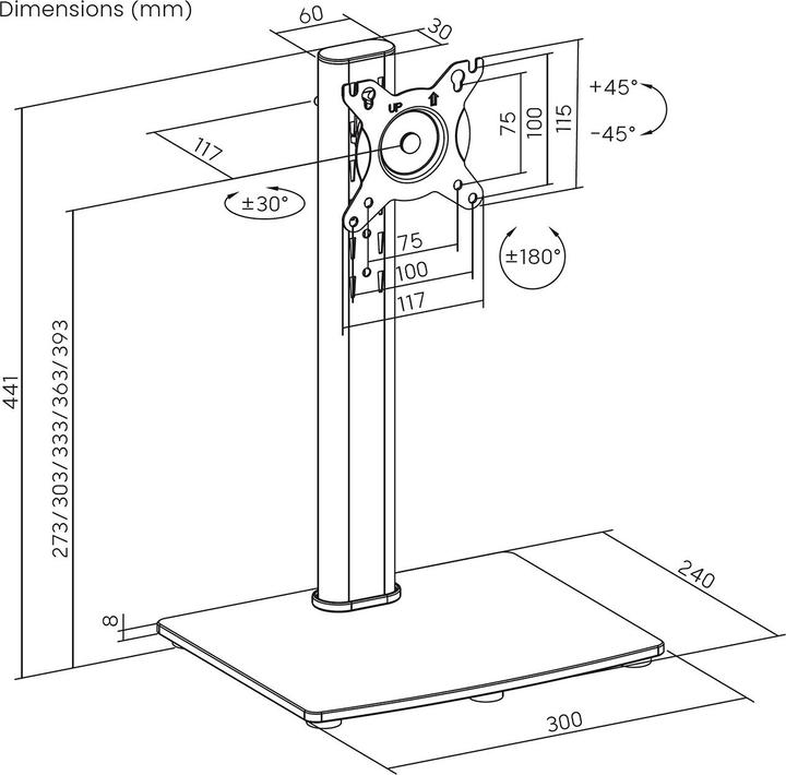 Produktbild Aisens DT34TSR-457 (Tisch, 34", 12 kg)