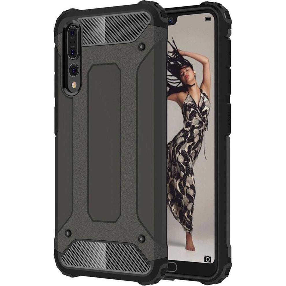Techsuit - Hybrid Armor - Huawei P20 Pro - Black (Huawei P20 Pro), Cover smartphone, Nero