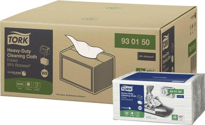 Tork Salviette detergenti extra forti bianche W8 8 x 50 salviette 930150 Qtà 400 pezzi (400 pz.)