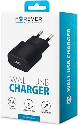 Produktbild Forever TC-01 Ladegerät 1x USB 2A schwarz