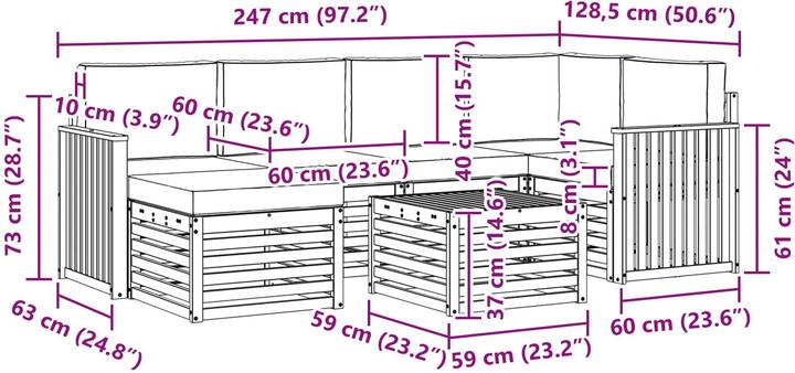 Produktbild vidaXL Outdoor-Sofa