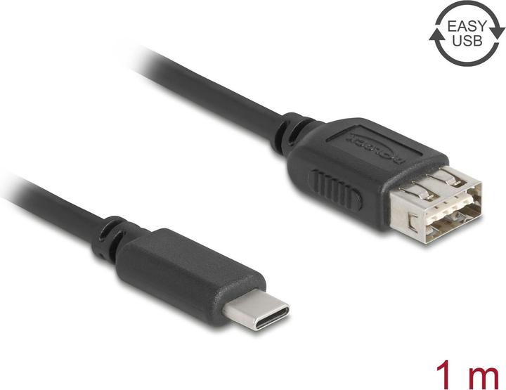 Actual product image Delock USB 2.0 Kabel USB Type-C Stecker zu EASY USB Typ-A Buchse 1 m (1 m, USB 2.0)