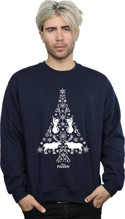 Actual product image Disney Mens Frozen Christmas Tree Sweatshirt (S)