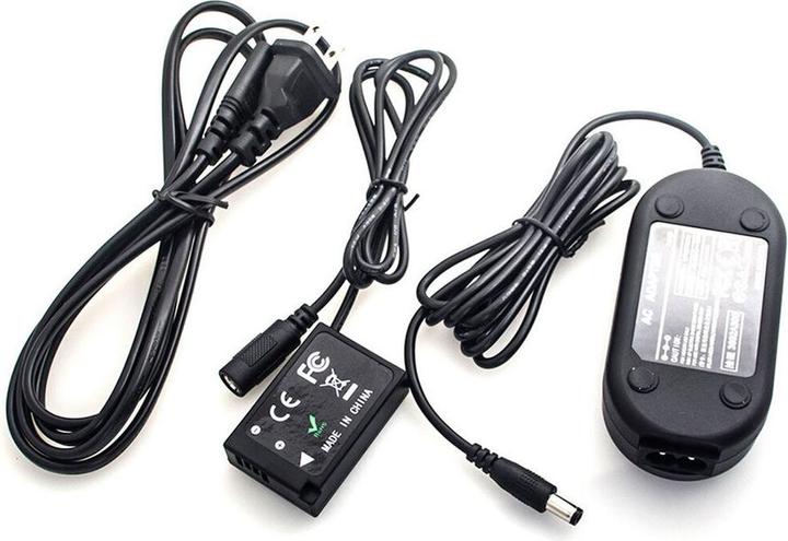 Actual product image Caruba Canon LP E17 (DR E18) Dummy Battery +AC E6 Power Adapter (US Standard) (Camera battery power adapter)