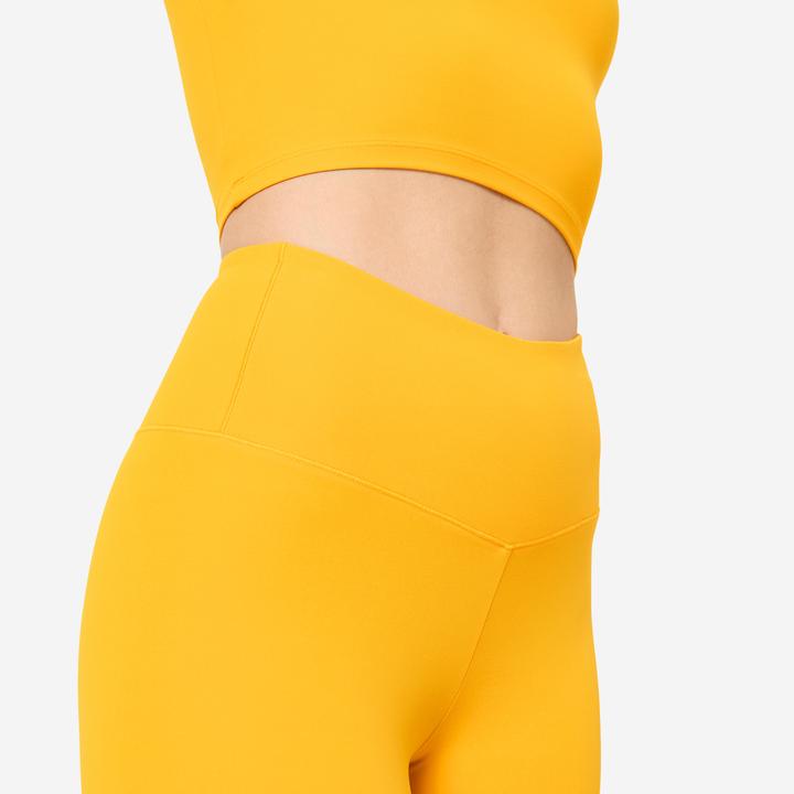 Produktbild Domyos Radlerhose Damen Slim hoher Taillenbund - gelb (S)