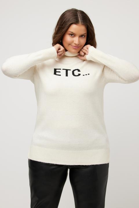 Produktbild Ulla Popken Pullover, Schriftmotiv, Rollkragen, Langarm (46, 48)