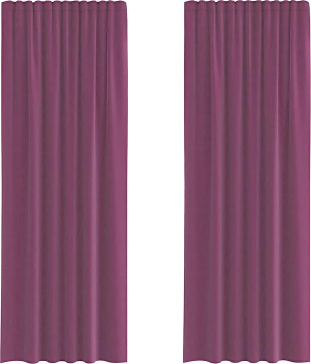 Produktbild vidaXL Voile Vorhänge mit Stangentaschen 2 Stk. Lila (140 x 260 cm)