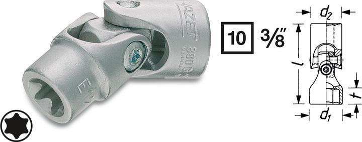 Produktbild HAZET Steckschlüsseleinsatz ∙ TORX 880G-E14 ∙ Vierkant10 mm (3/8 Zoll) ∙ Aussen TORX Profil ∙ E14 (10 mm)