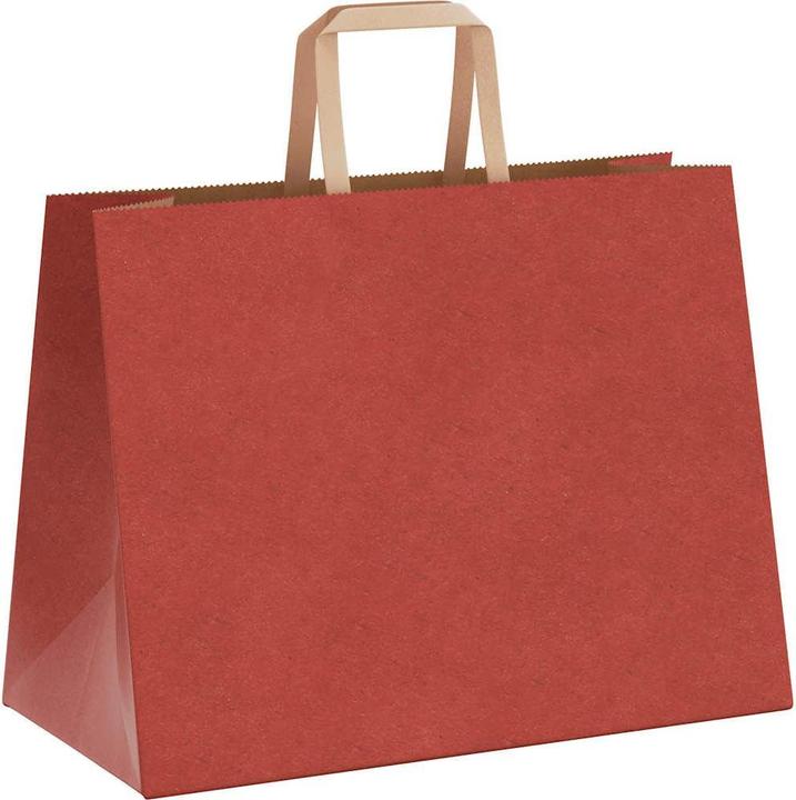 Produktbild vidaXL Kraftpapiertüten 50 Stk. mit Henkel Rot 32x17x25 cm Papiertüte (50x)
