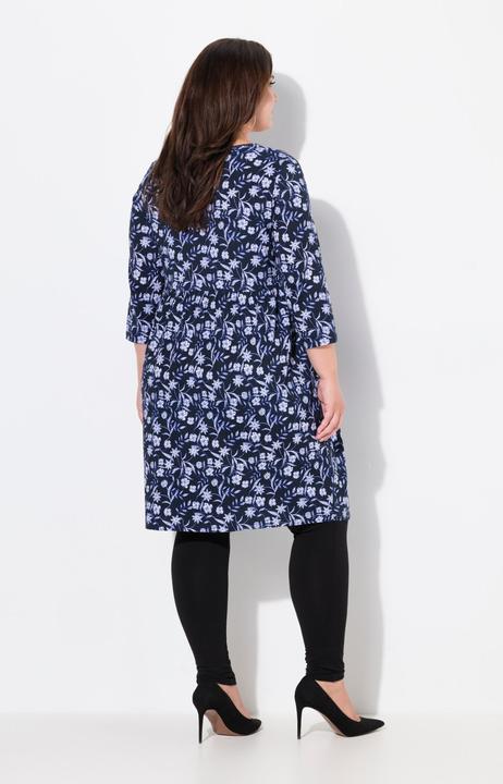 Produktbild Ulla Popken Longshirt, Paisley, A-Linie, Carree-Ausschnitt, 3/4-Arm (58)