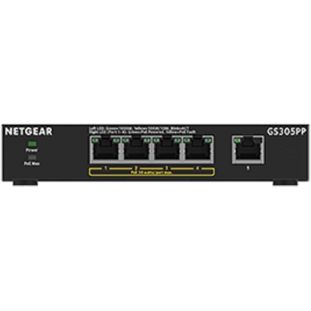 Thumbnail - Netgear GS305PP (5 Ports), Netzwerk Switch, Schwarz