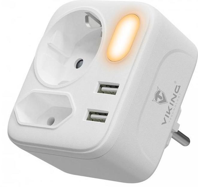Produktbild Viking S????ov?? adapt??r AC22, rozbo??ova??, 4 v??stupy (4x, Typ 13, USB-A)