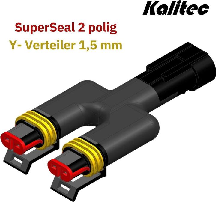 Image du produit Kalitec SuperSeal 2 pôles répartiteur en Y 1,5 mm I connecteur automobile 2 voies I étanche à la poussière