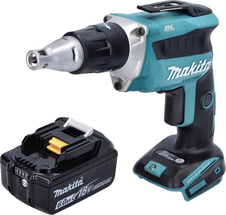 Actual product image Makita DFS 452 G1 cordless screwdriver 18 V Brushless + 1x battery 6.0 Ah - without charger (Rechargeable battery operated)