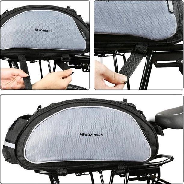 Produktbild Wozinsky bike carrier bag with shoulder strap 13l black (WBB1BK) (13 l, Gepäckträgertasche)