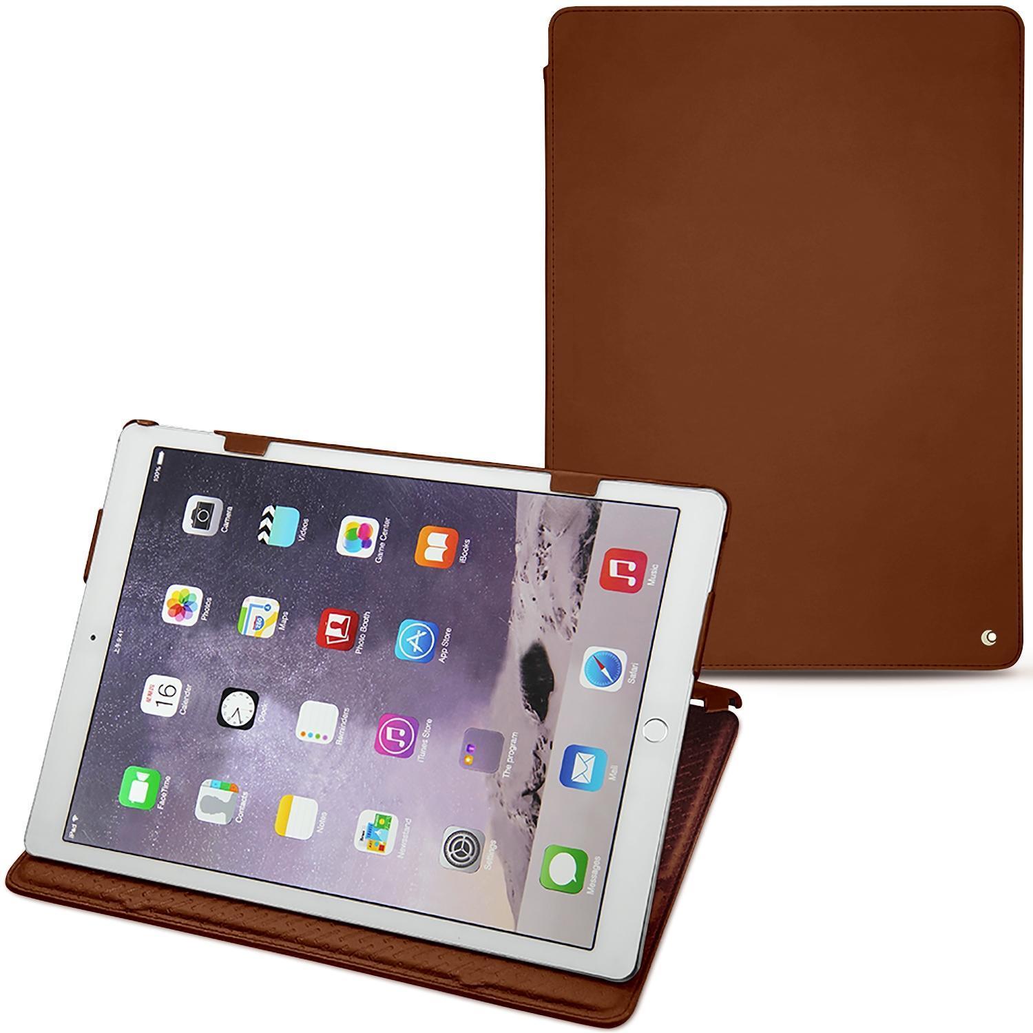 Noreve Lederschutzhülle horizontal (iPad Pro 12"), Tablet Hülle, Braun