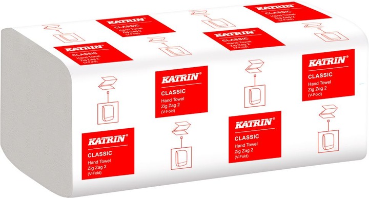 Actual product image Elos Folded towel Katrin Classic ZZ 2 L244xW230approx. mm white 2-ply ZigZag (4000 x)