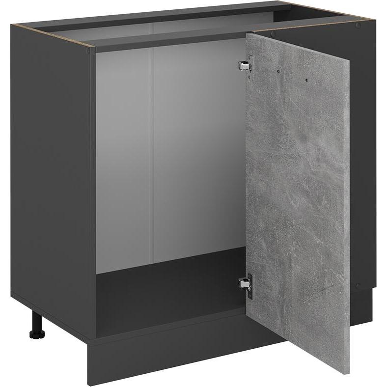 Vicco, Regal, Eckunterschrank R-Line, Beton/Anthrazit, 86 cm ohne Arbeitsplatte