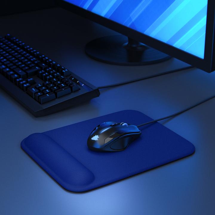 Produktbild CSL Gaming Mauspad, Office Mausmatte mit Gelkissen mit & Handgelenkauflage, 22,5 x 28 cm, dunkelblau