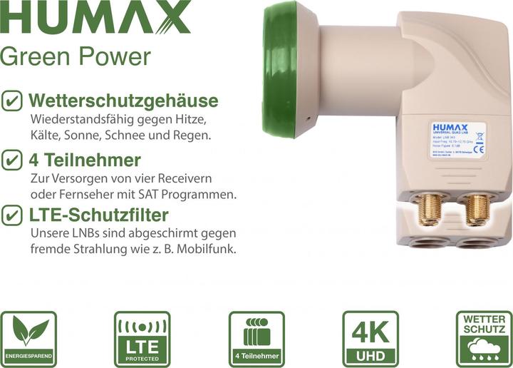 Immagine prodotto Humax Green Power Quad LNB (Quad LNB)