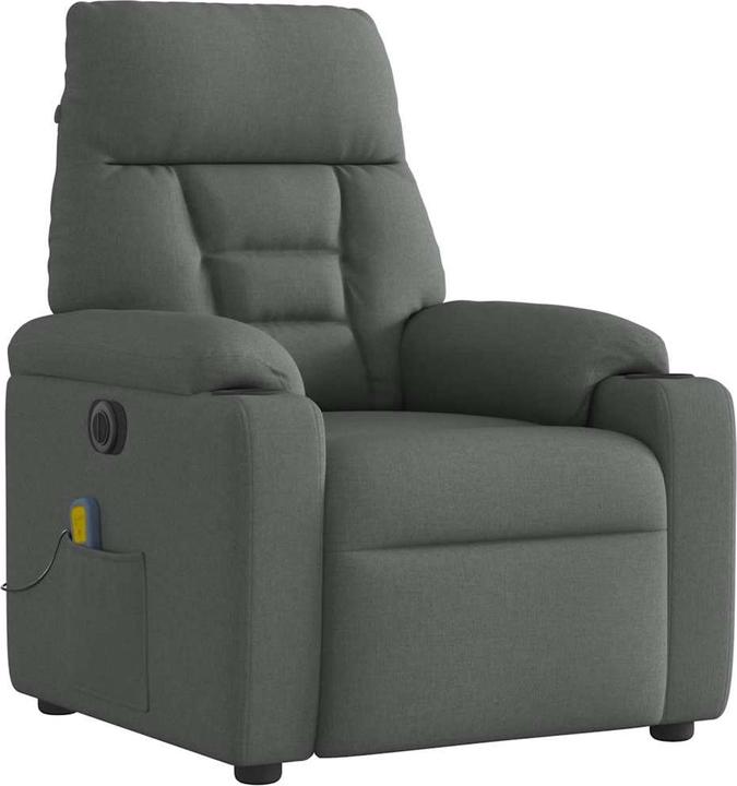 VidaXL Massage chair electric dark grey fabric