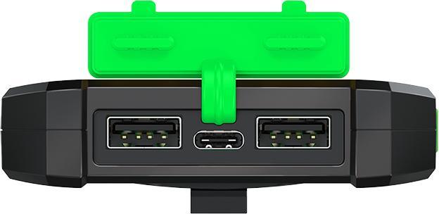 Actual product image LogiLink Solar power bank 8000 mAh, torch, 2x USB-A, green-black (8000 mAh, 10 W, 29.60 Wh)