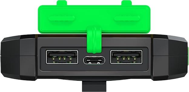 Produktbild LogiLink Solar-Powerbank 8000 mAh, Taschenlampe, 2x USB-A, grün-schwarz (8000 mAh, 10 Wh)