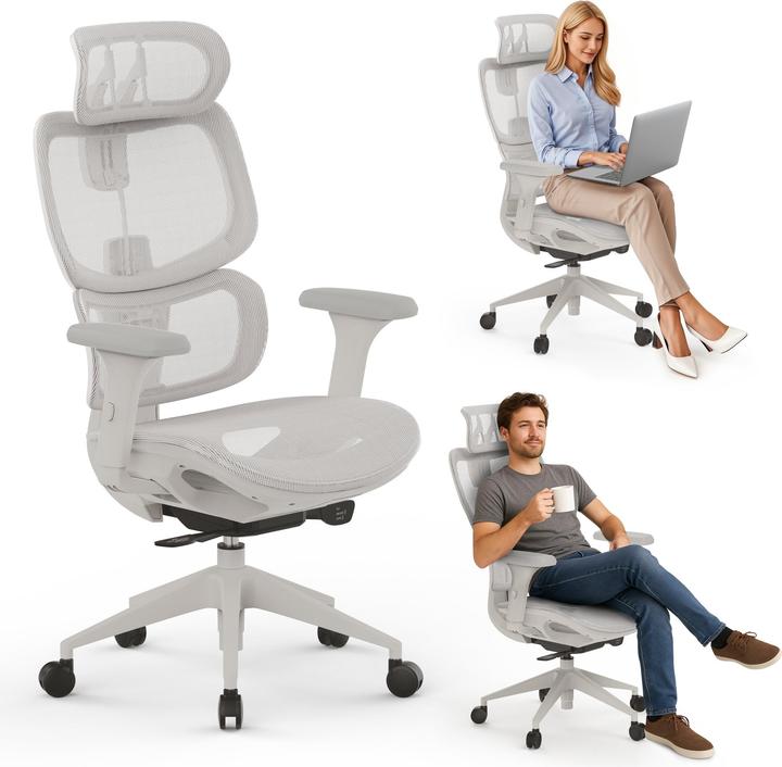 Produktbild Sense Krzesło biurowe SENSE7 Fotel biurowy NOBU light gray