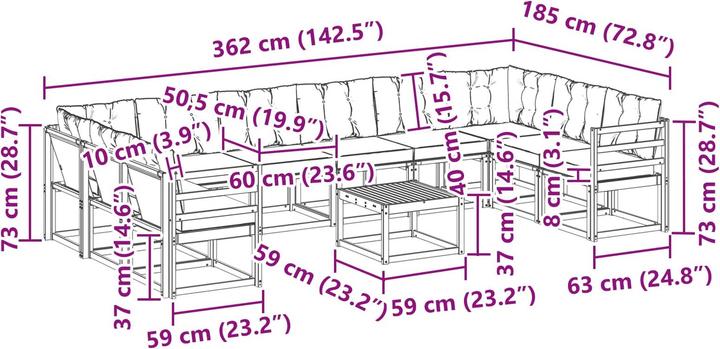 Produktbild vidaXL Outdoor-Sofa