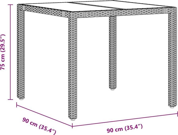 Actual product image vidaXL Garden dining set (90 cm)
