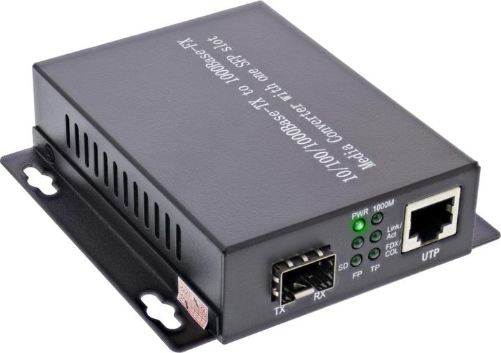 Actual product image InLine Network Media Converter 10/100/1000Mb/s TP to SFP FO