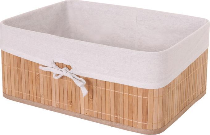 Image du produit Swisshandel24 Lot de 3 paniers de rangement, panier de rangement boîte de tri panier d'étagère, bambou - couleur (22 cm, 3x)