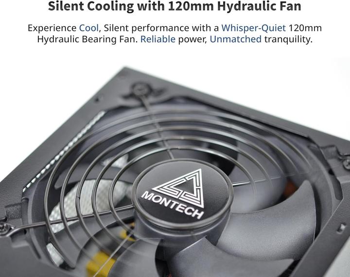 Produktbild Montech Nicht-modulare 80 Plus Weiss zertifizierte PC-Netzteil mit DC-zu-DC-Technologie und 120mm-Lüfter (750 W)