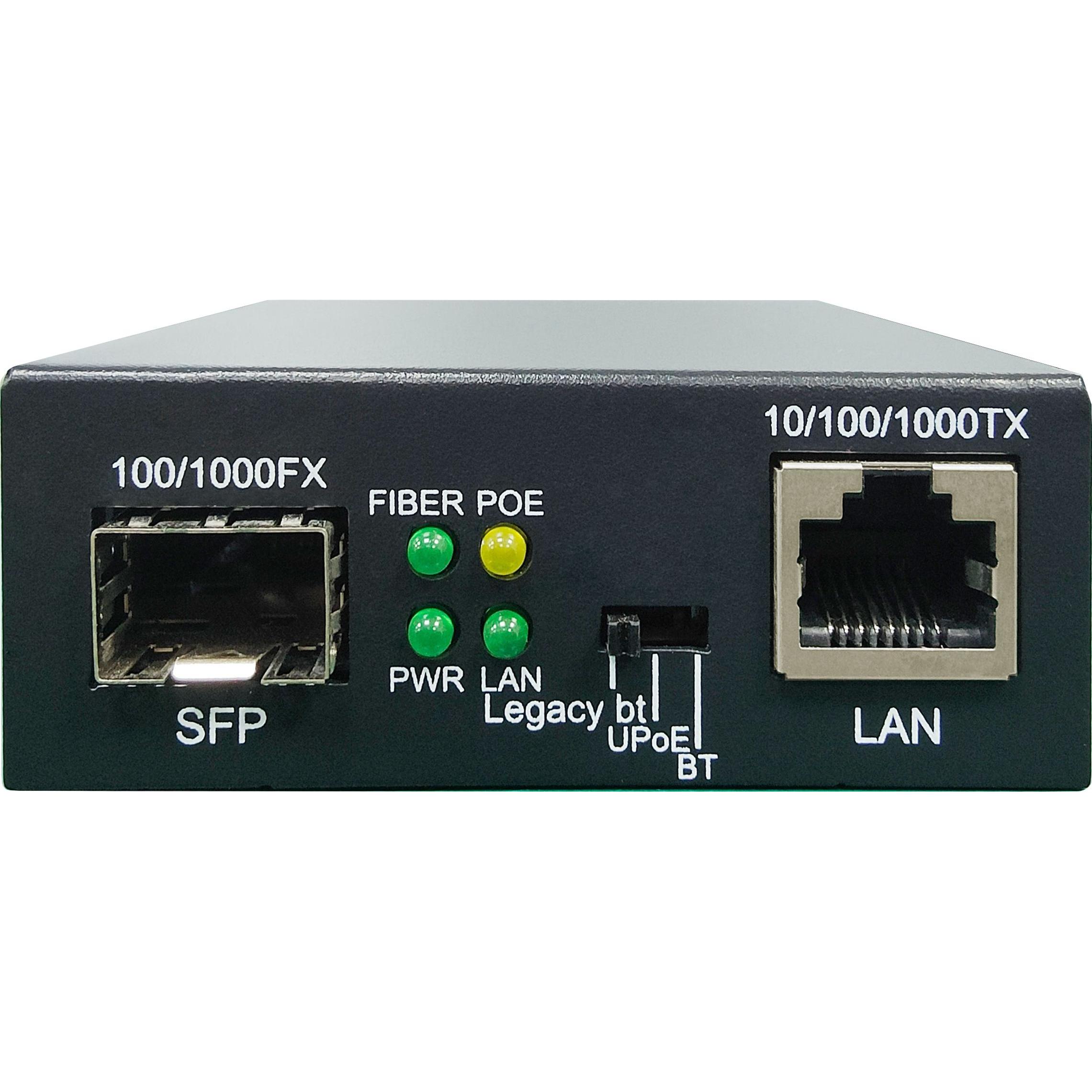 Thumbnail - LevelOne Konverter GVT-2016 10/100/1000T>RJ45 to SFP 90W sw (2 Ports), Netzwerk Switch, Schwarz