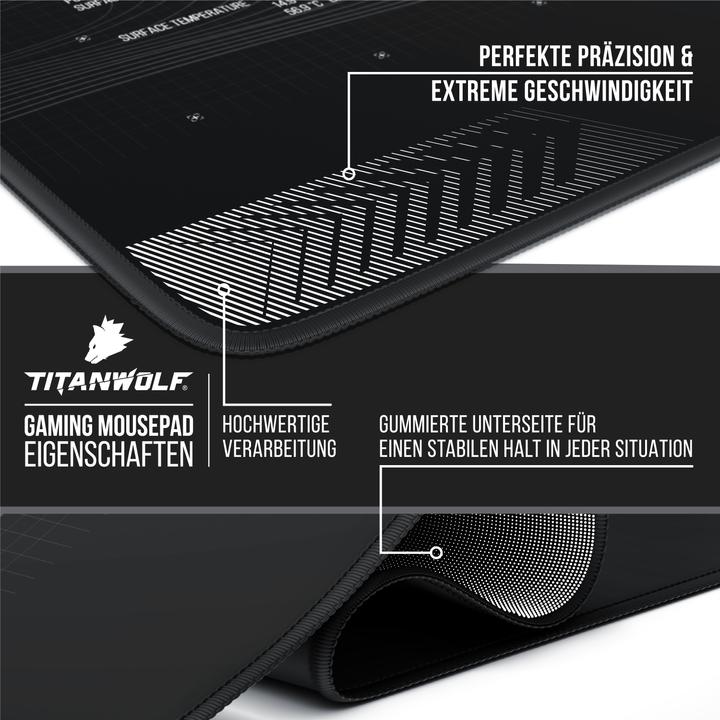 Actual product image Titanwolf Gaming mouse pad, XXXL speed mouse mat, mouse pad 1200 x 800 mm, speed & precision, world map (XXL)