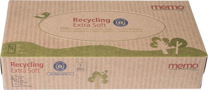 Produktbild Memo Paris Kosmetiktücher extra weich aus recyceltem Papier in Box - 100 Stück - Memo