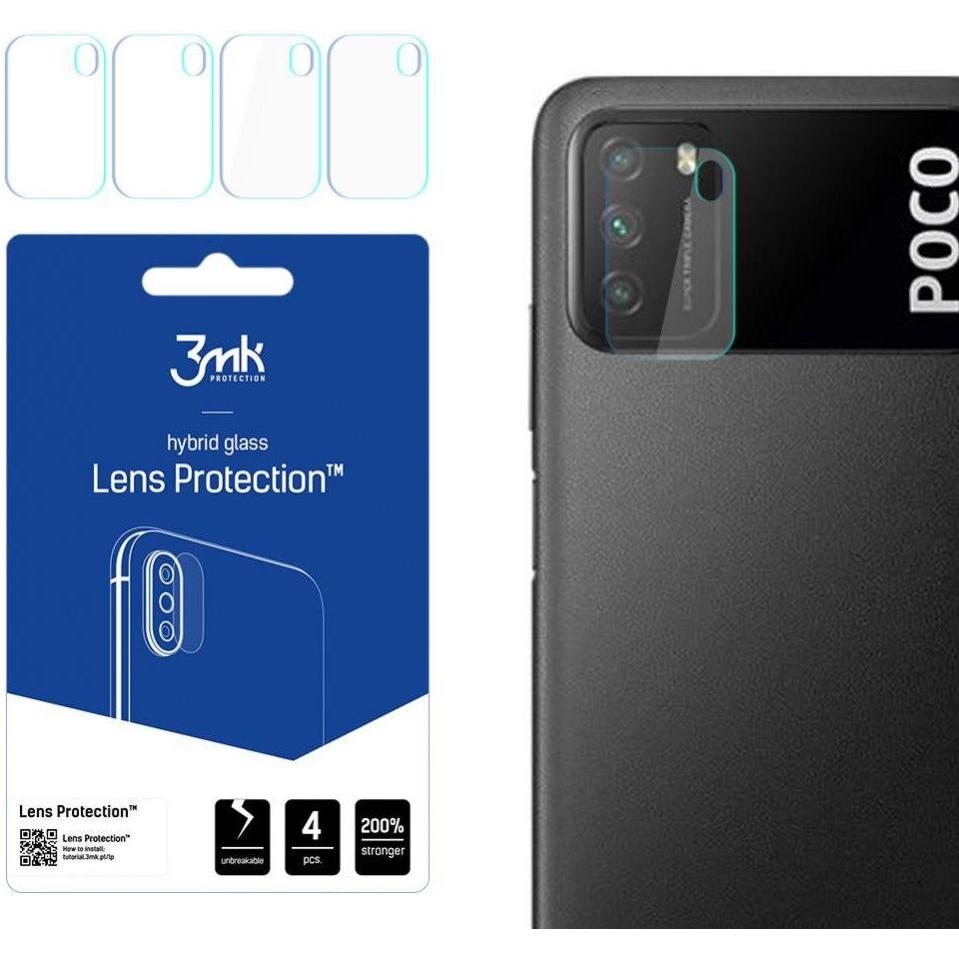 3MK hybrid glass Lens Protection for Xiaomi POCO M3 (1 pz., Xiaomi Poco M3), Pellicola protettiva smartphone, Trasparente