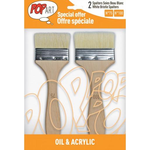 Pebeo, Pinsel, Set 2 Spaltern Borstenpinsel Weiss