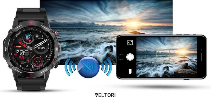 Actual product image Gino Rossi Veltori VT110-1 Smartwatch, schwarzes Silikonarmband