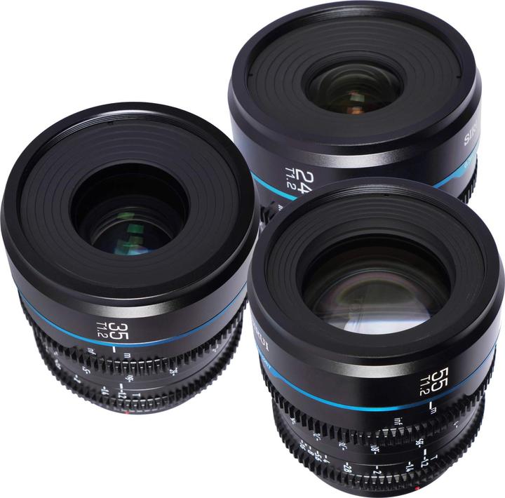 Immagine prodotto Sirui Nightwalker 24 35+55mm T1.2 S35 MF Cine Lens Bundle X-Mount (Fujifilm X, APS-C / DX, Full-frame)
