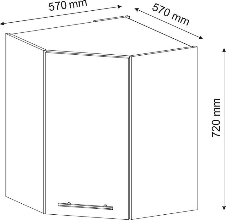 Produktbild Vicco Eckhängeschrank Fame-Line (57 x 34.10 x 72 cm)