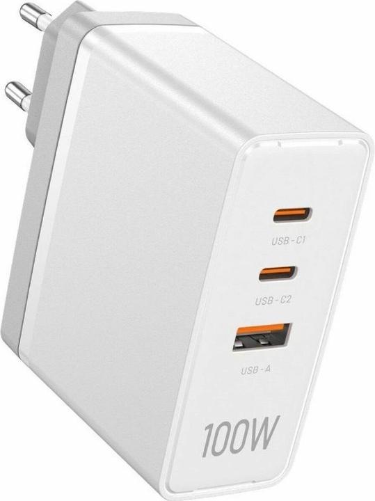 Image du produit Vention Wall charger,, FEGW0-UE, 2xUSB-C, USB- A, 100W/100W/30W, GaN (white) (100 W, 2 ports)