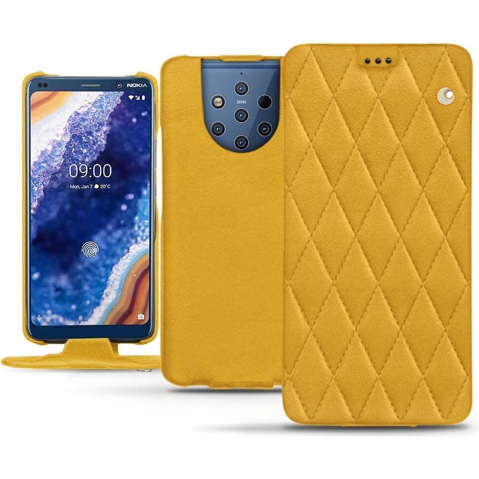 Noreve Lederschutzhülle vertikal (Nokia 9 PureView), Smartphone Hülle, Orange