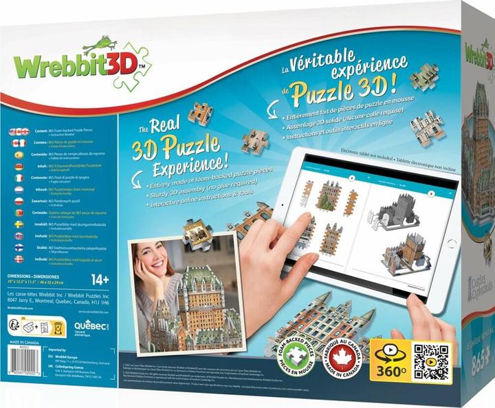 Actual product image Wrebbit 3D Chateau Frontenac / Quebec City Chateau Hotel (865 pieces)