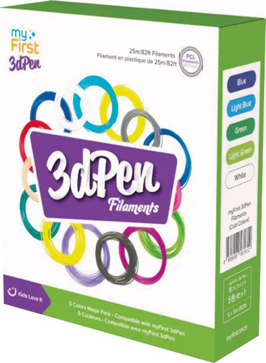 Actual product image myFirst 3D Pen Filler 5 Colour Pack (PCL, 1.75 mm, 123 g, Multicoloured)