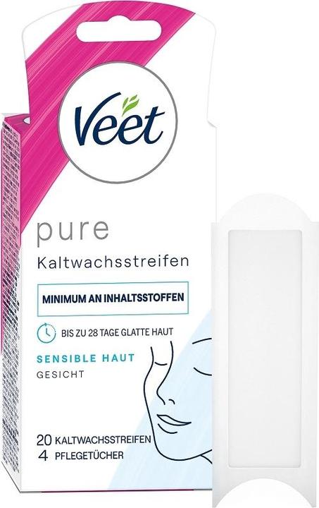 Produktbild Veet Kaltwachsstreifen sensible Haut Pure für Beine & Körper (451.25 ml, 20 x, 76 g)