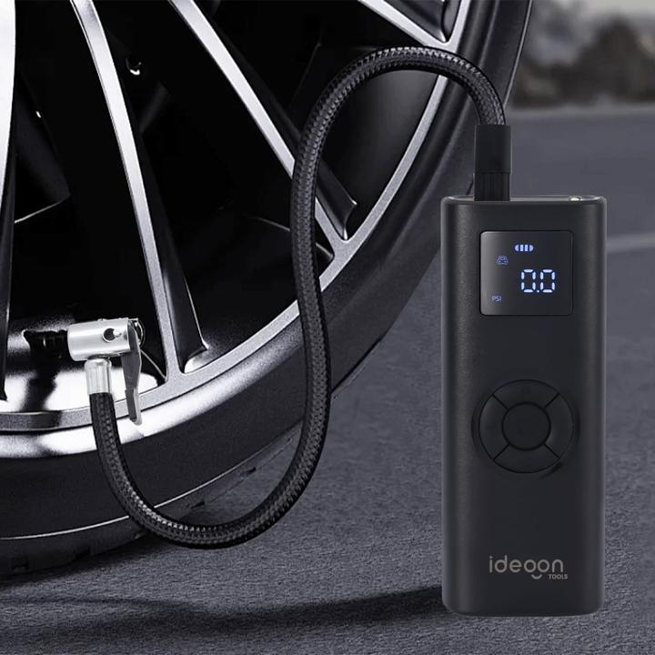 Produktbild Ideoon Ultrakompakte Akku-Kompressor-Luftpumpe, 150 psi, LCD-Display, 4.000 mAh, 35 Watt