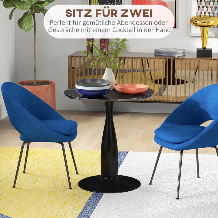 Image du produit Homcom Esstisch MDF, Stahl Schwarz (70 x 74 cm)
